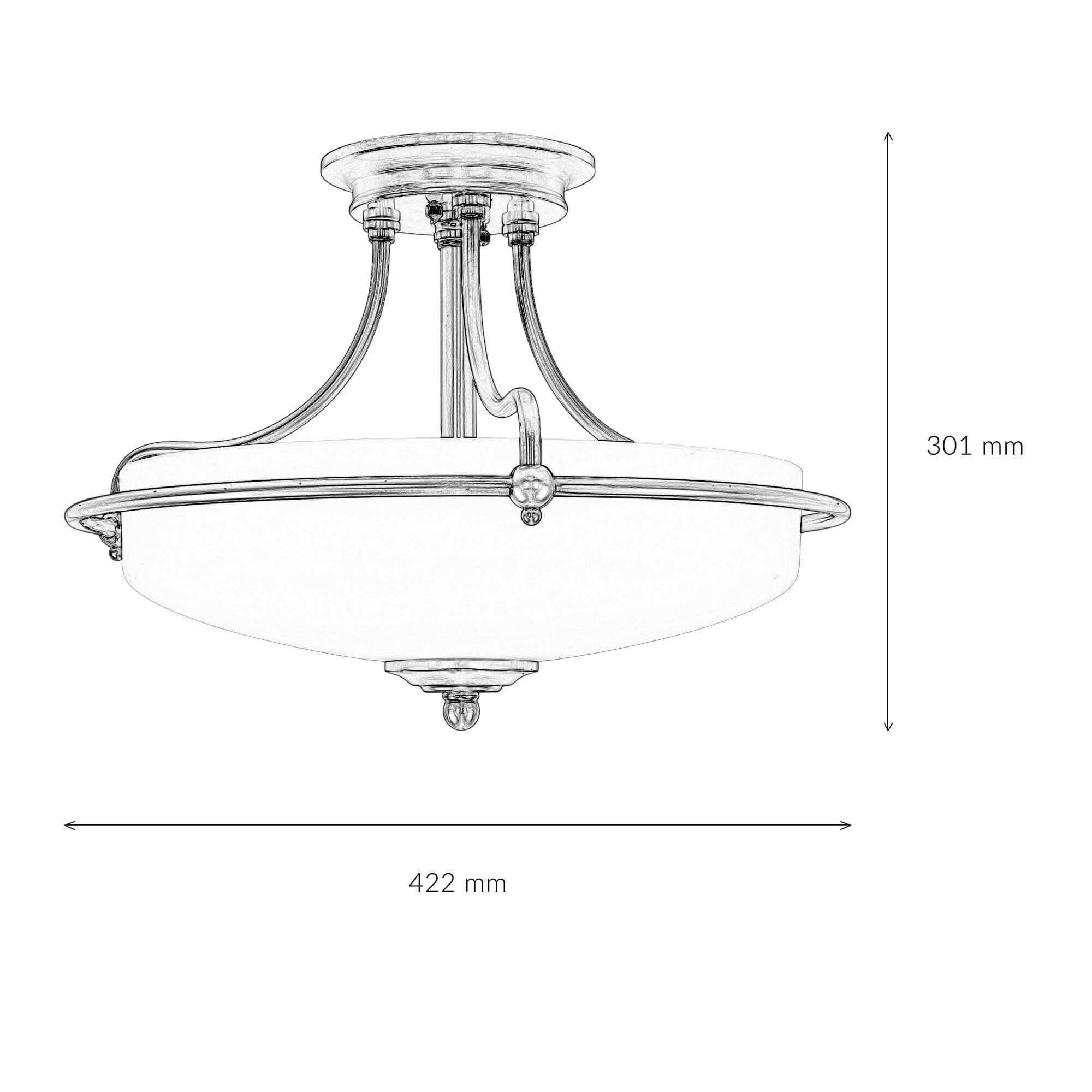 Deckenleuchte ASPERO Messing Jugendstil Lampe