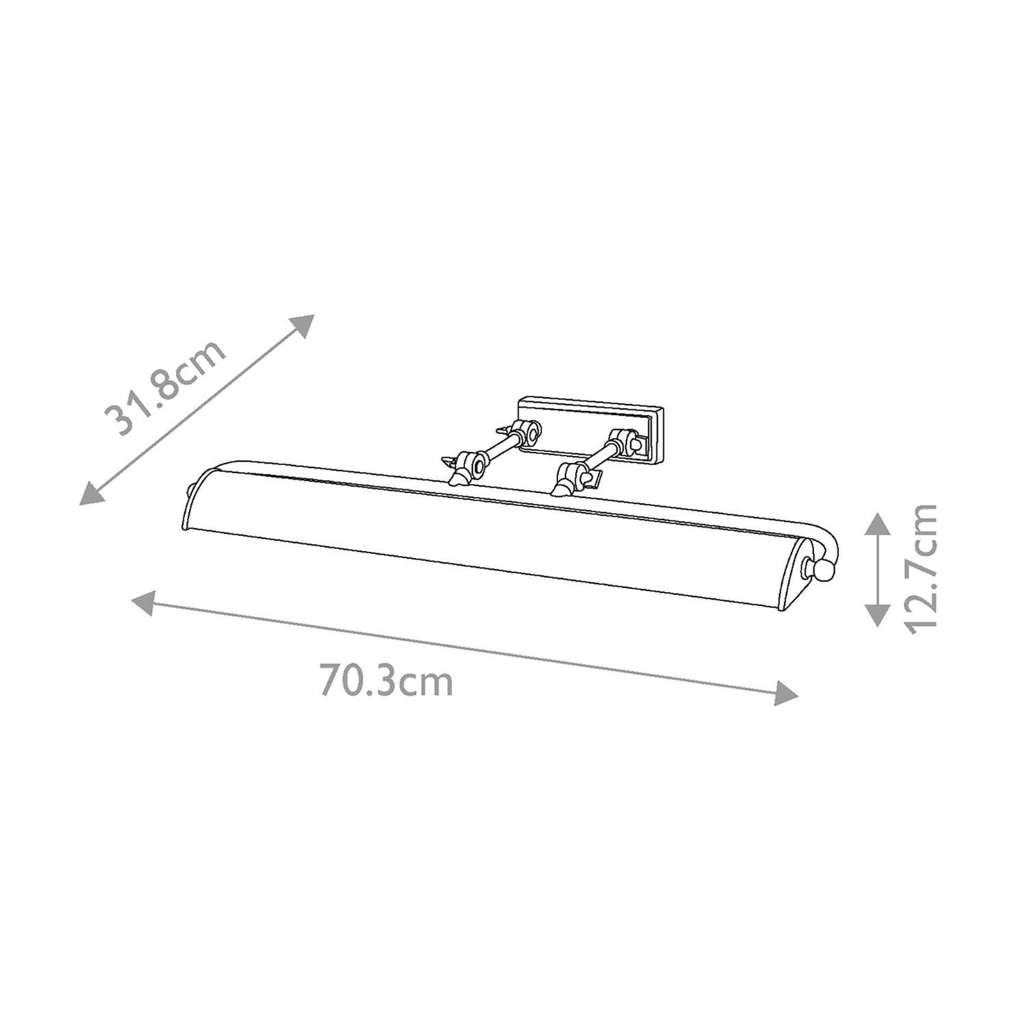 Bilderleuchte Metall verstellbar in Messing Antik 70 cm 4x E14