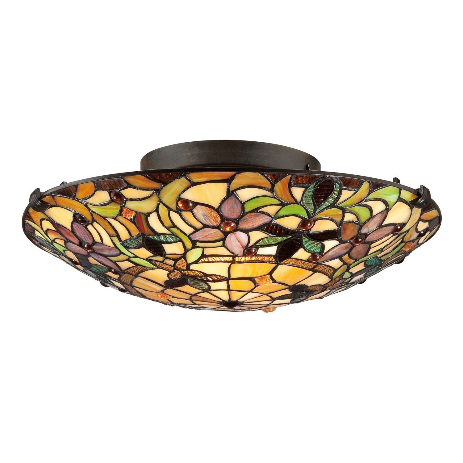 Deckenleuchte FARFALLA 6 Bronze Tiffany Lampe