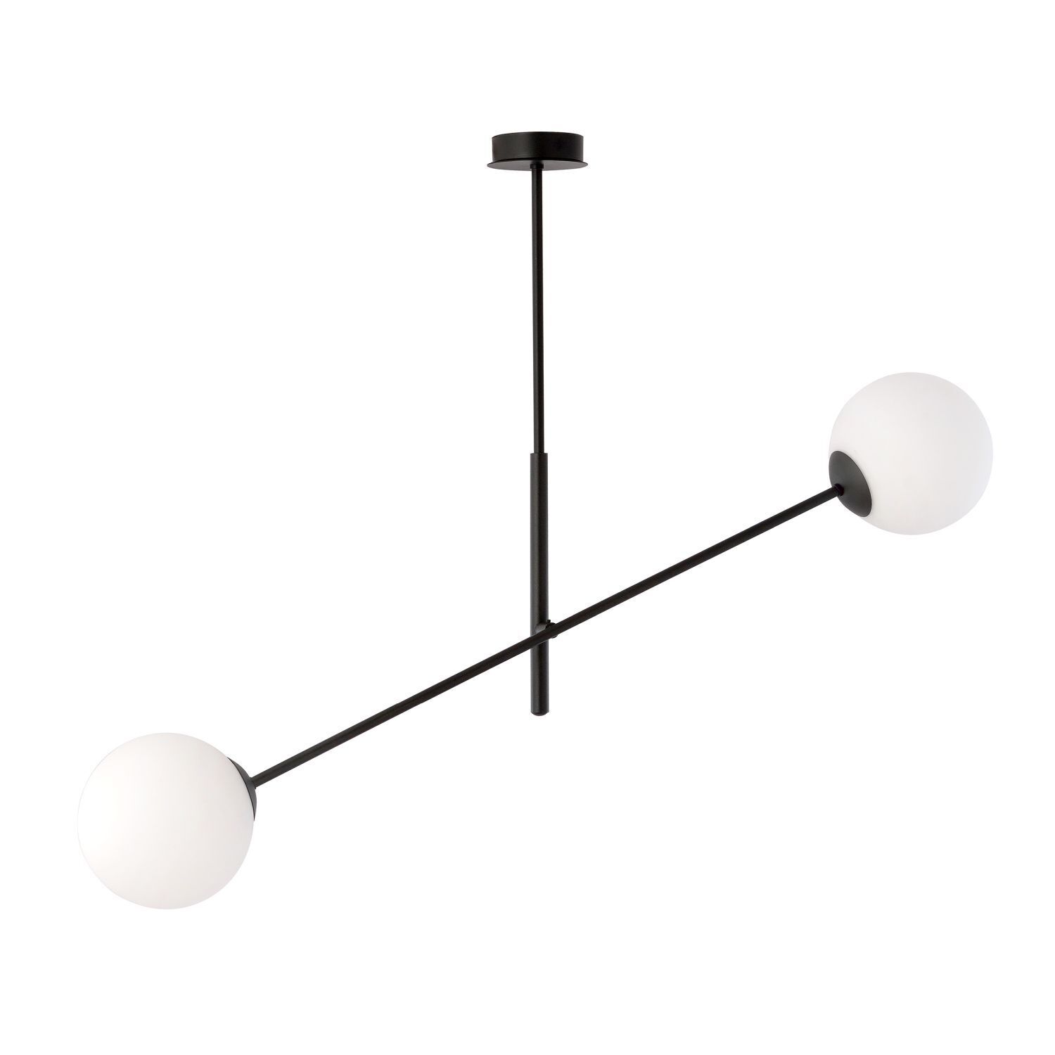 Deckenlampe Glas Metall 102 cm lang schwenkbar E14 2-flammig