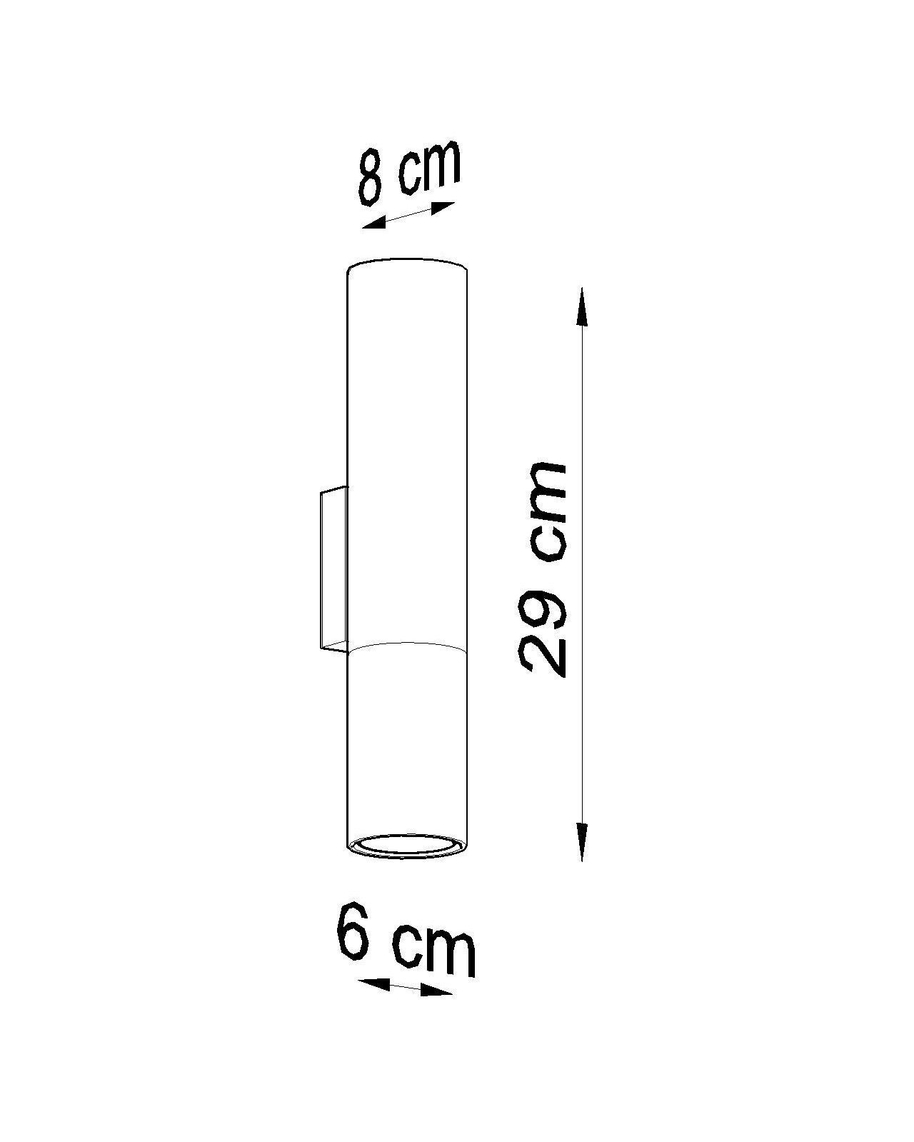 Wandleuchte Schwarz Chrom Up Down H: 29 cm Metall