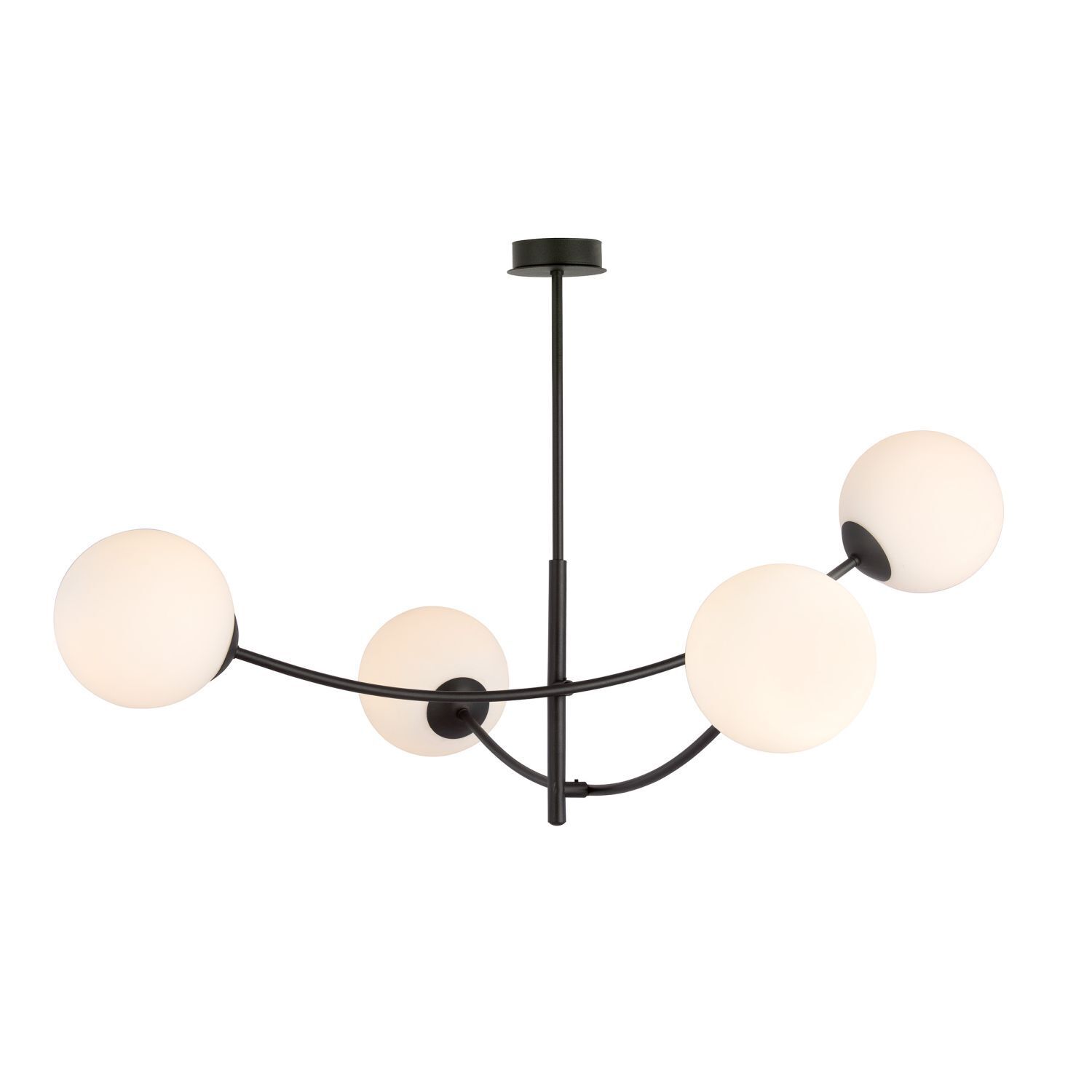 Deckenlampe Schwarz Weiß L: 89 cm schwenkbar E14 4-flammig
