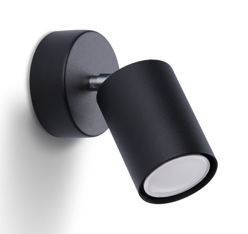 Wandspot Schwarz verstellbar H: 18,5 cm Metall GU10