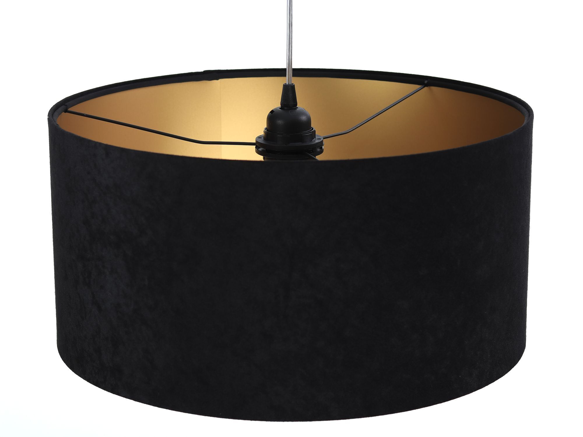 Pendelleuchte Schwarz Gold Stoff Retro Esstisch