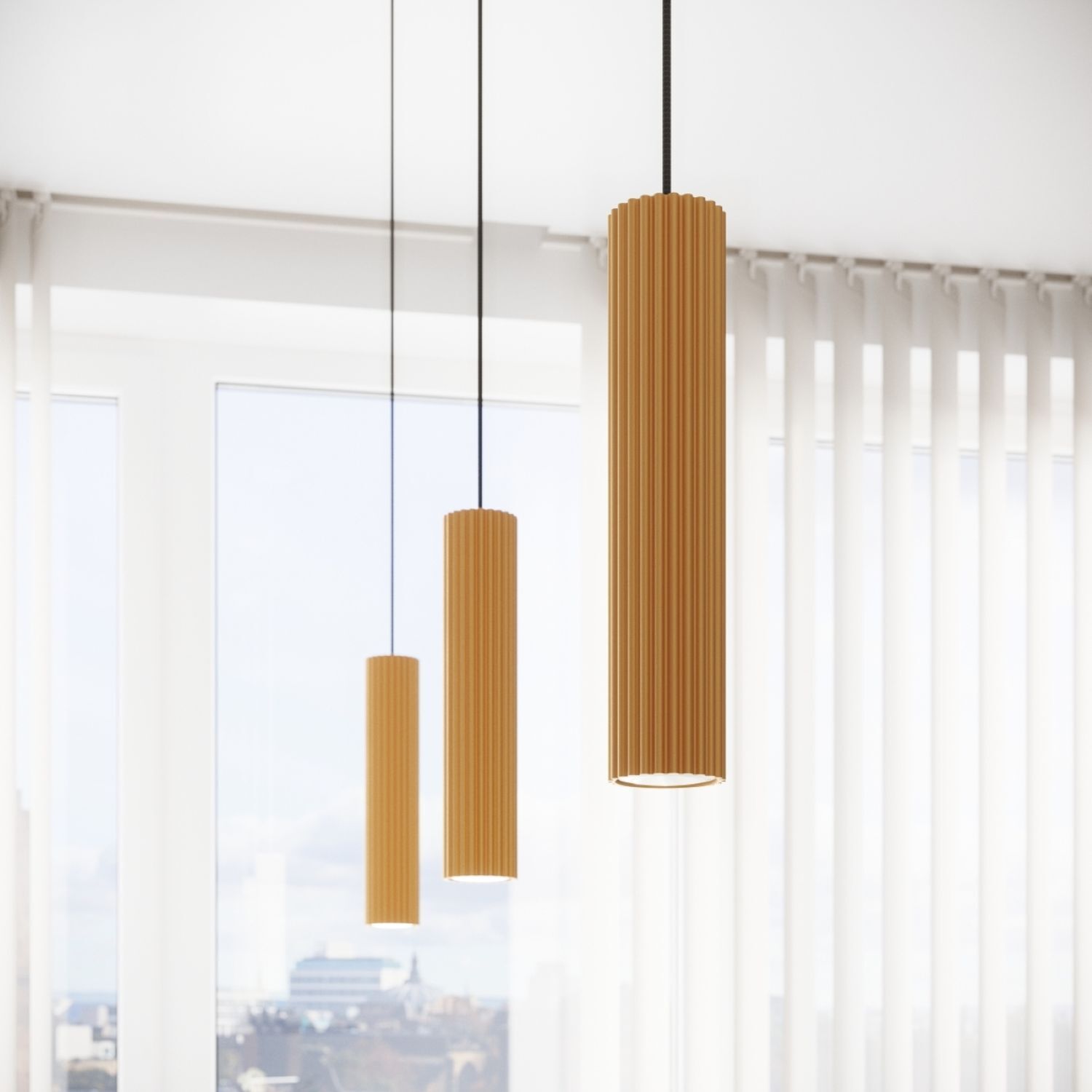 Pendelleuchte GU10 B: 8 cm H: max. 118 cm Aluminium in Gold