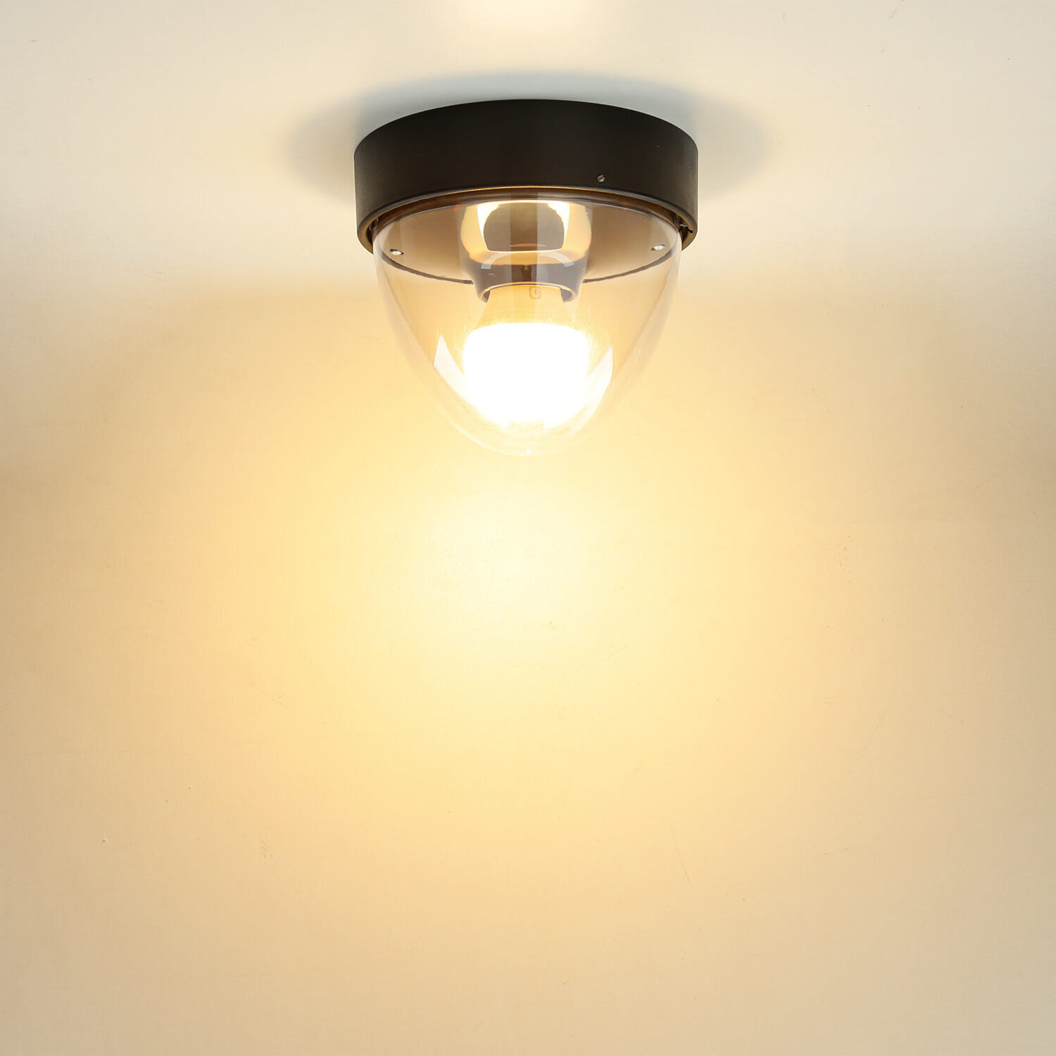 Runde Deckenlampe Schwarz Ø18cm klein IP44 Modern MAIRA