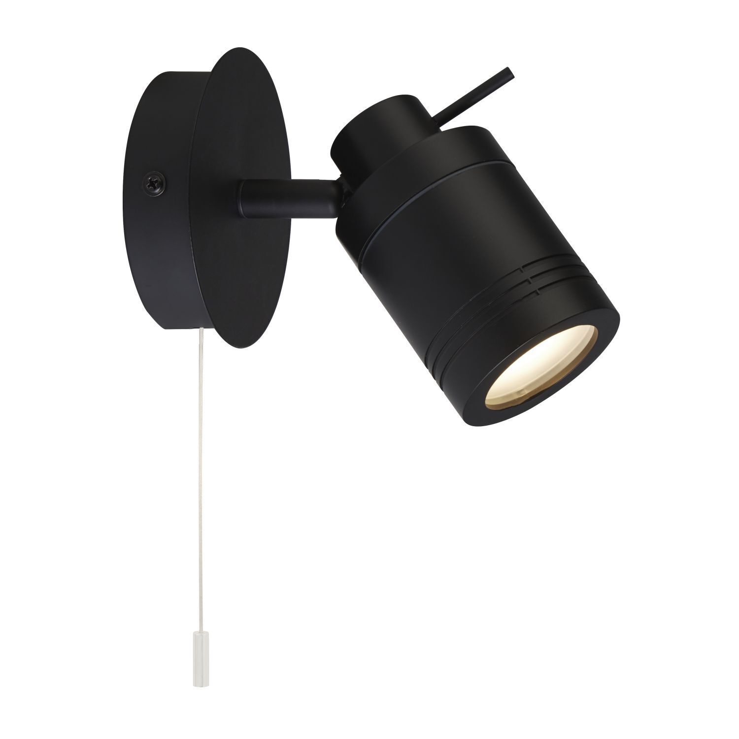 Wandlampe IP44 GU10 Ø 10 cm Schwarz matt verstellbar