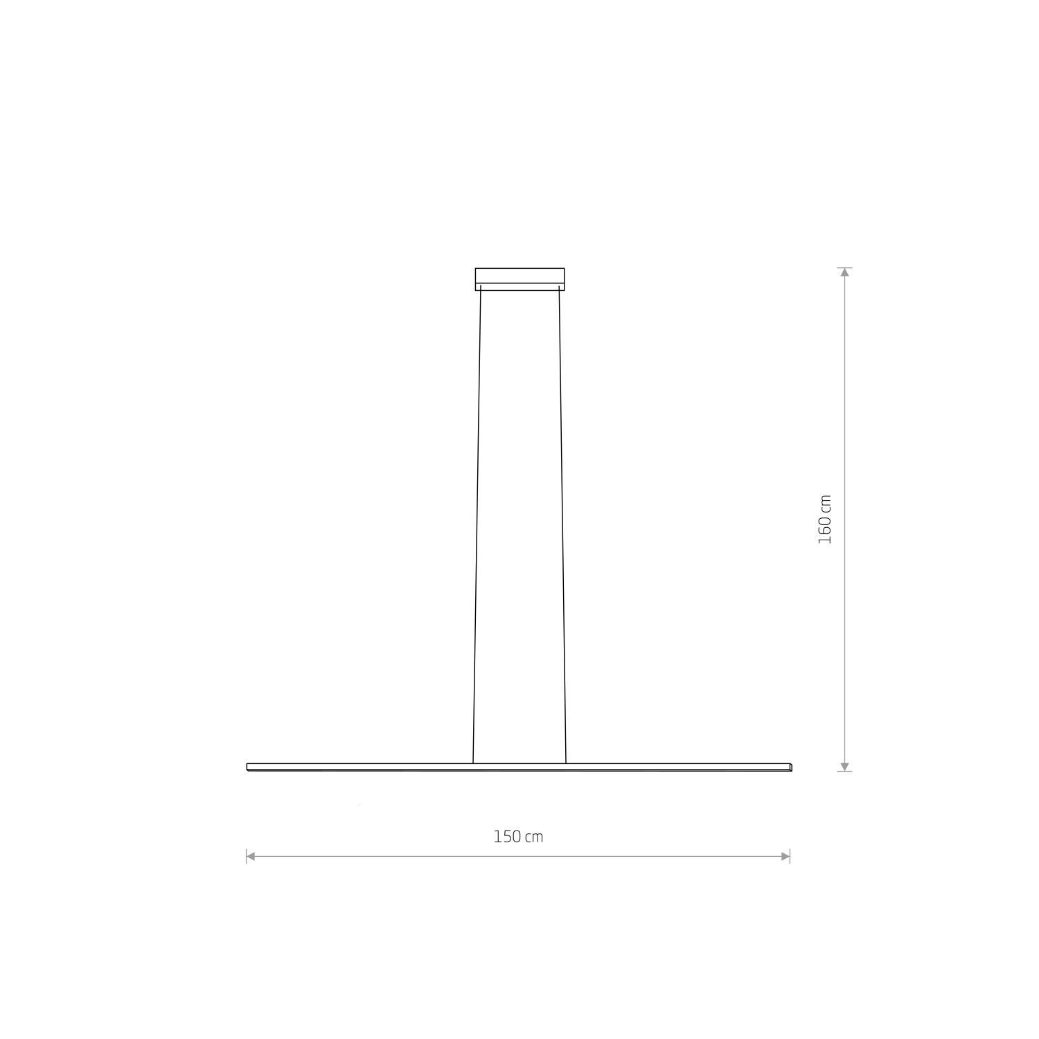 LED Hängeleuchte 3000 K 1150 lm Schwarz B; 150 cm länglich