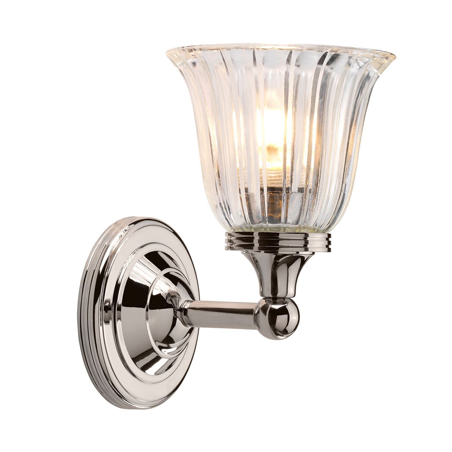 LED Badezimmer Lampe Messing massiv in Nickel IP44