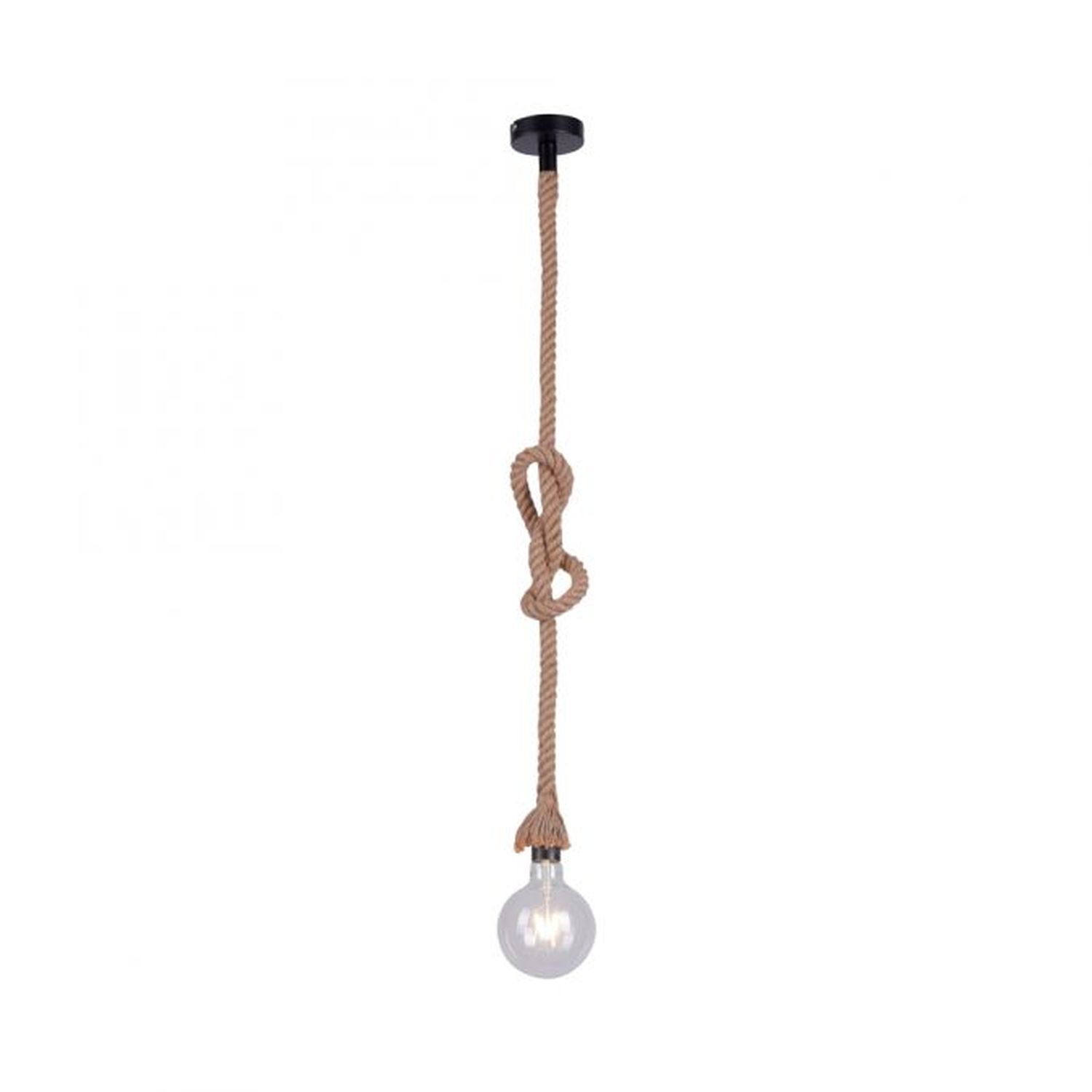 Vintage Pendelleuchte E27 bis 15 W Ø10 cm rund Tau Seil