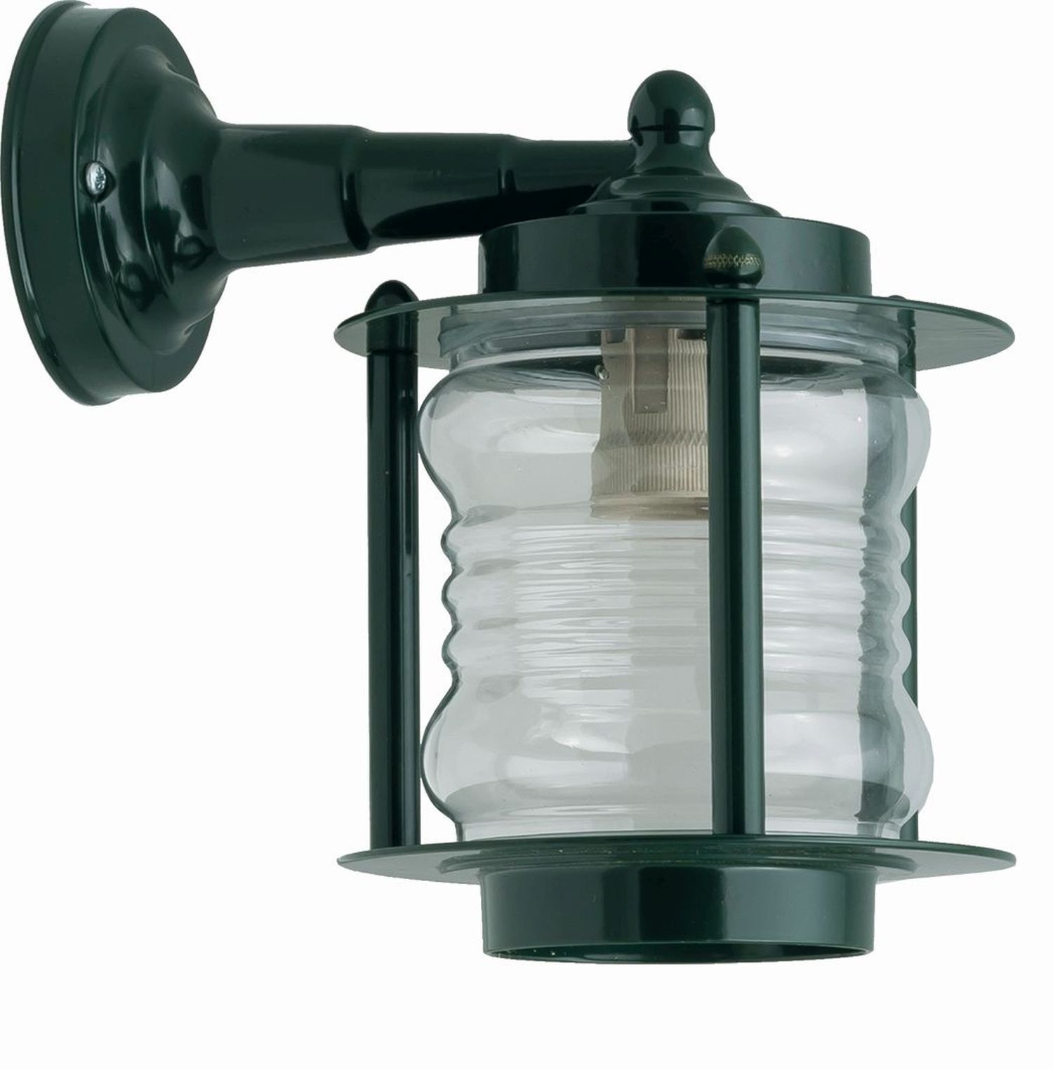 Wandlampe außen Messing massiv Glas H: 24 cm IP23 Grün