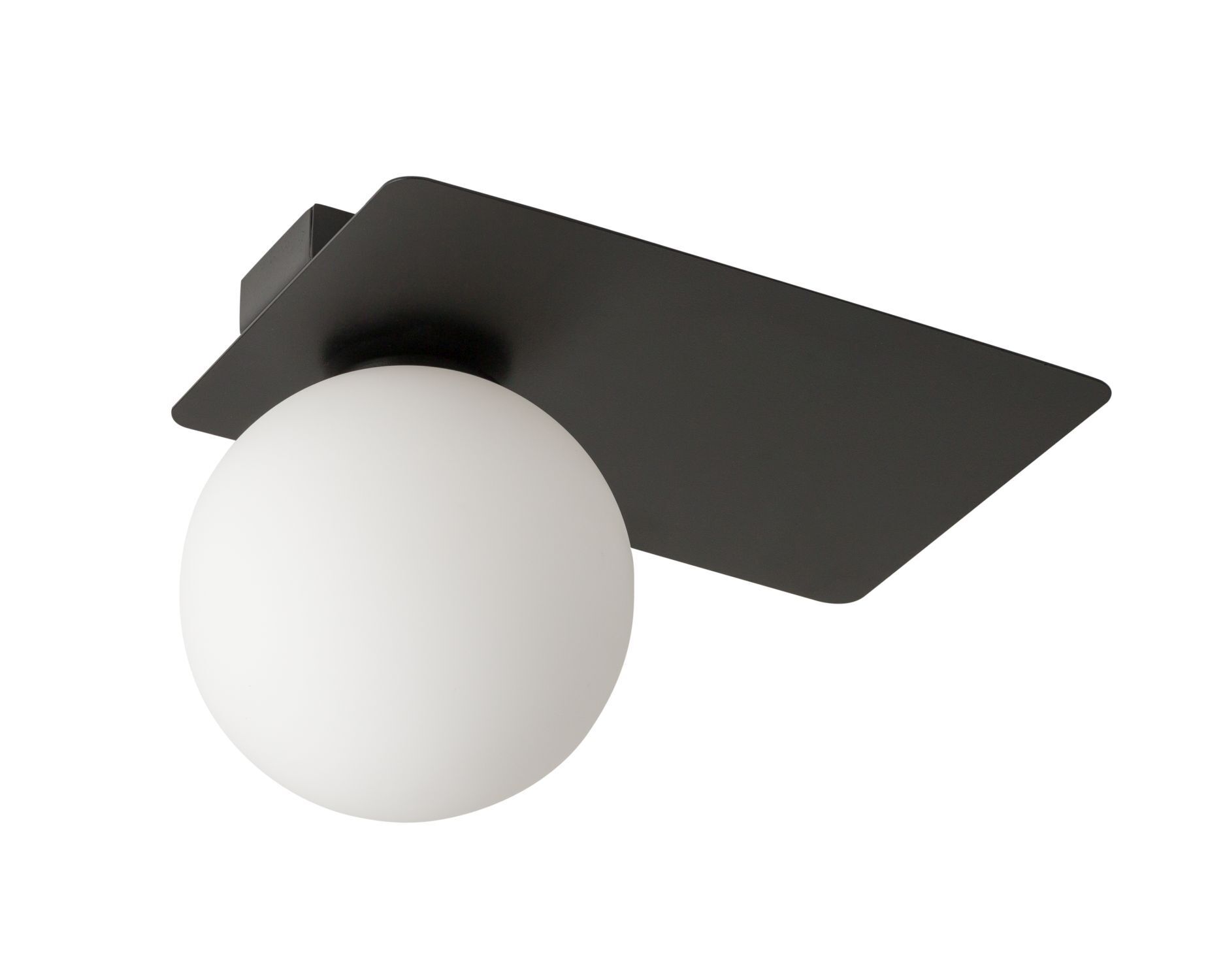 Schwarze Deckenlampe Glasschirm blendarm Ø21,1 cm rund
