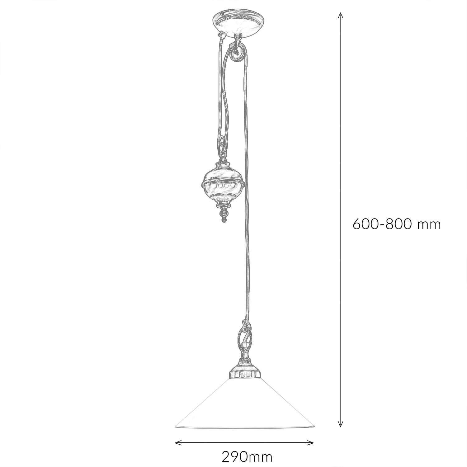 Hängeleuchte Glas Messing massiv verstellbar E27