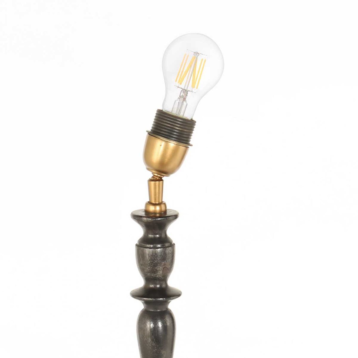 Blendarme Nachttischlampe in Schwarz Gold E27 65 cm