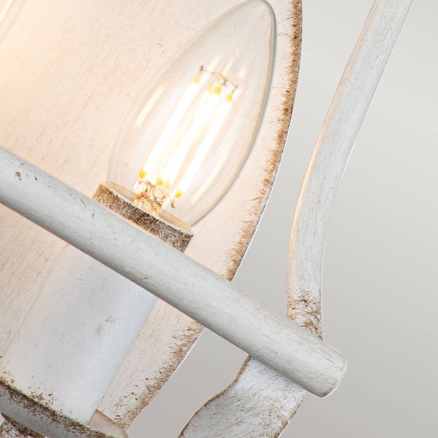 Wandlampe Shabby Weiß Antik Metall H: 41,8 cm Landhaus