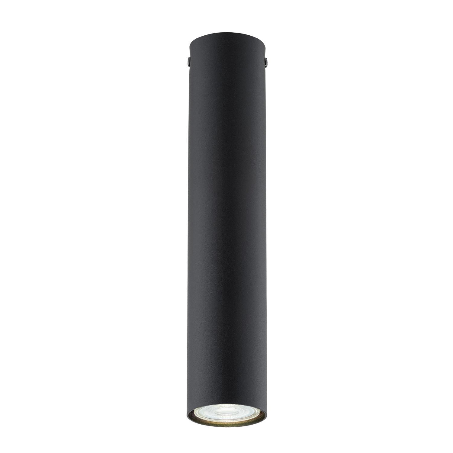 Deckenleuchte Schwarz Ø 6 cm H: 30 cm Metall GU10 Aufputz