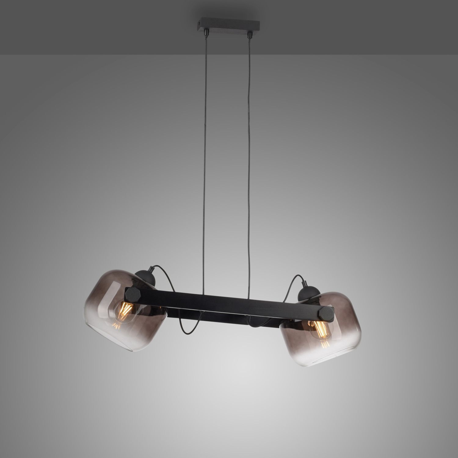 Hängelampe Glas Metall E27 68 cm 2-flammig schwenkbar