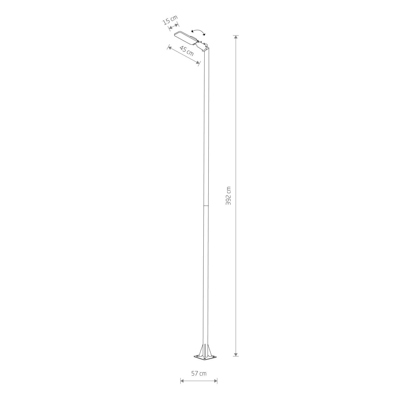 LED Wegeleuchte IP65 392 cm hoch Schwarz 4000 K 5900 lm