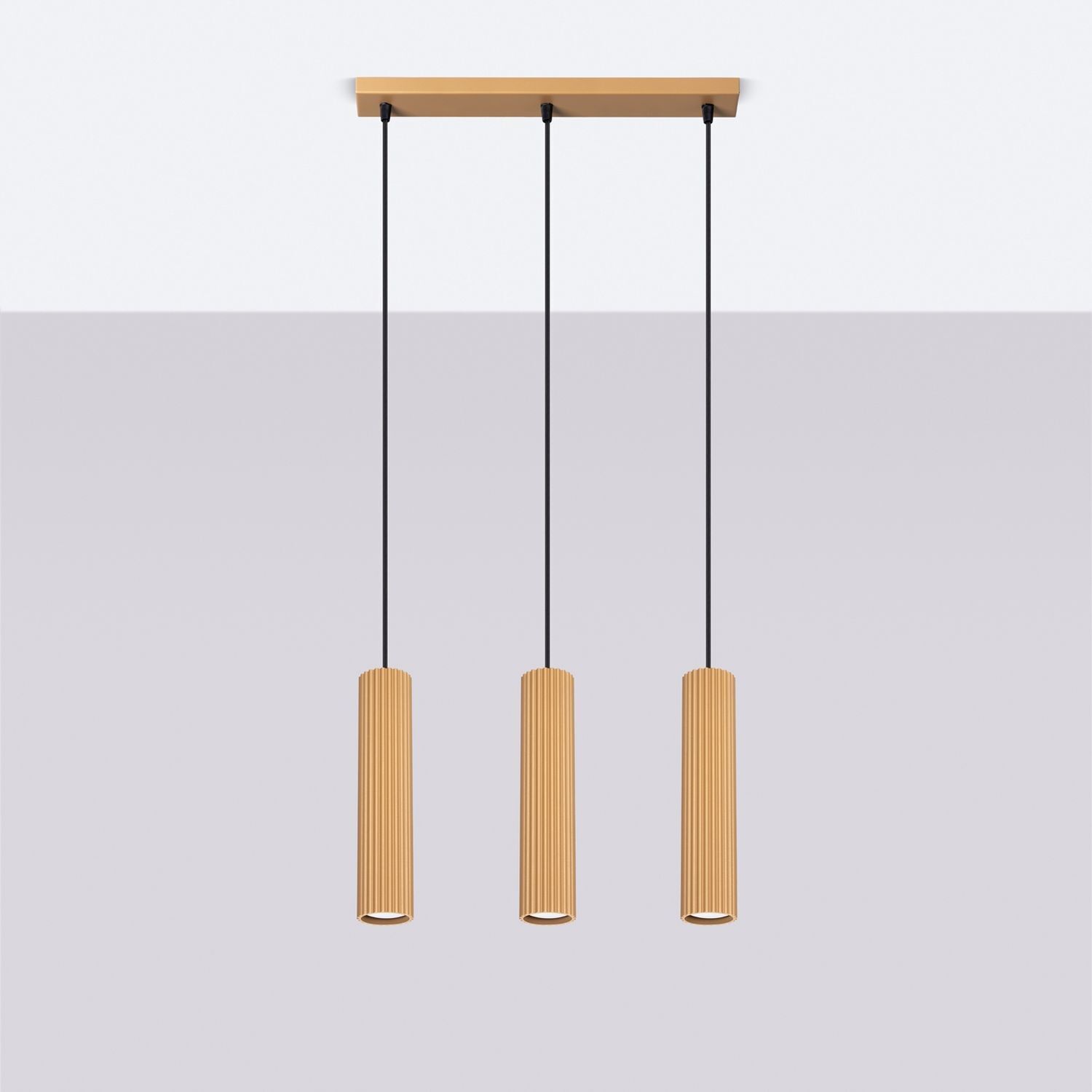 Hängelampe in Gold B: 45 cm H: max. 98 cm 3-flammig GU10