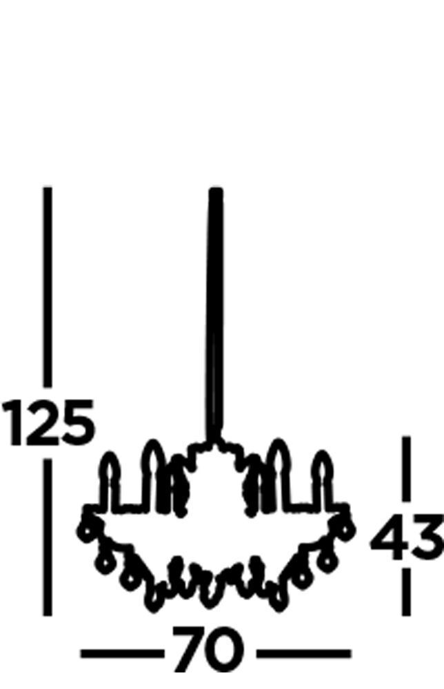 Kronleuchter Kristall Ø 70 cm Messing Antik 6-flammig E14