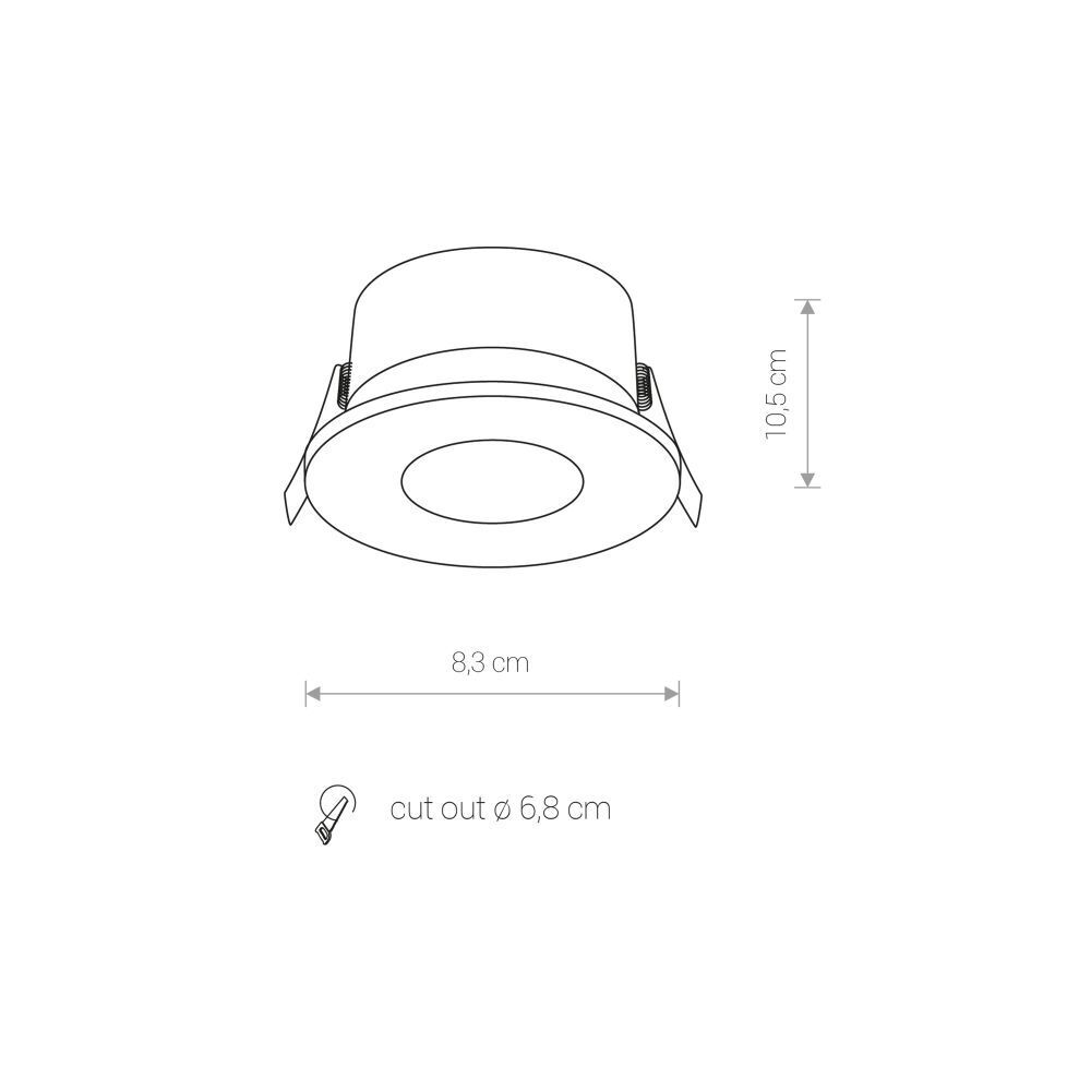 Schwarzer Einbauspot Aluminium Ø8,3cm rund Außen