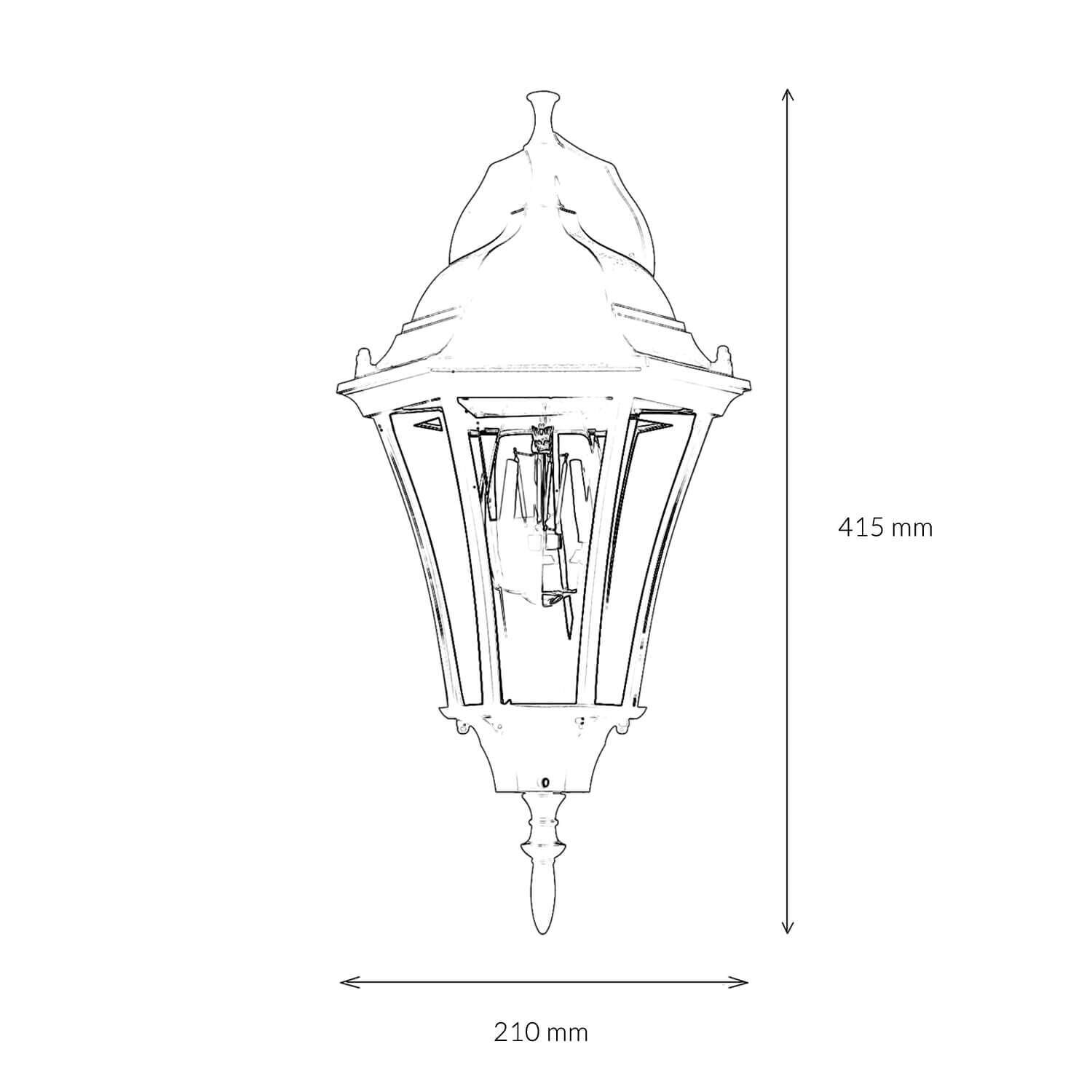 Rustikale Außenleuchte Wandlampe WARSCHAU schwarz