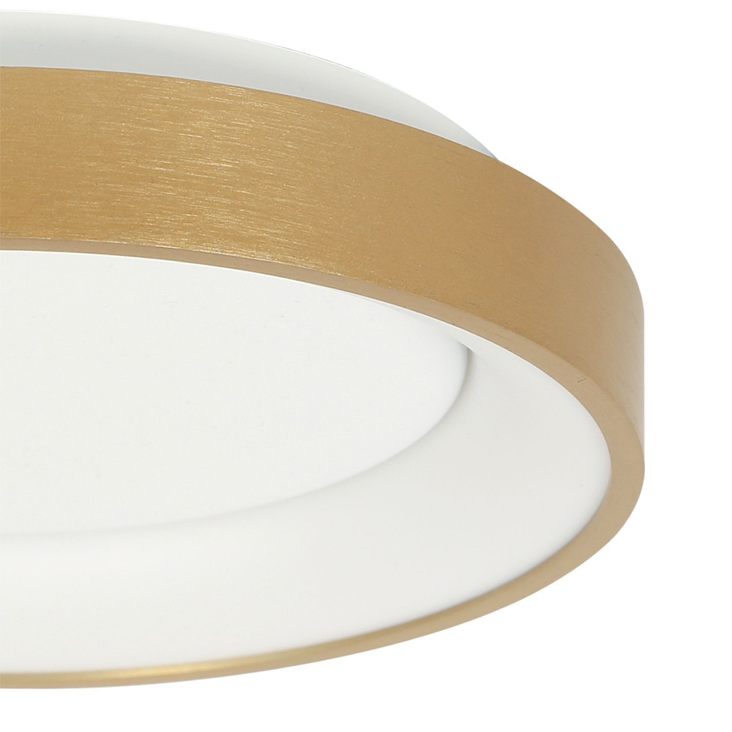 LED Deckenlampe in Gold Weiß Ø28 cm 2700 K wohnlich