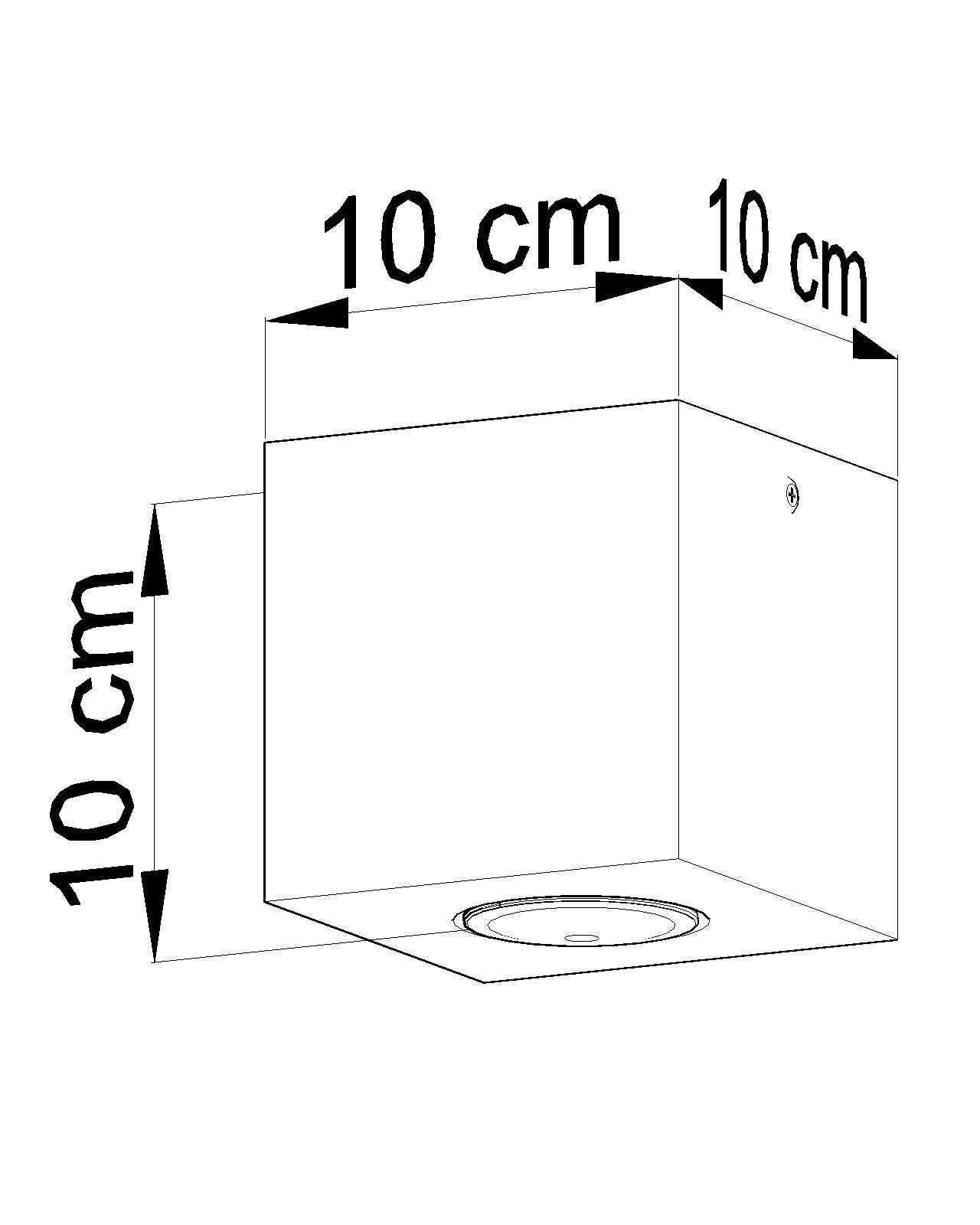 Quadratische Betonlampe Decke B:10cm klein GU10