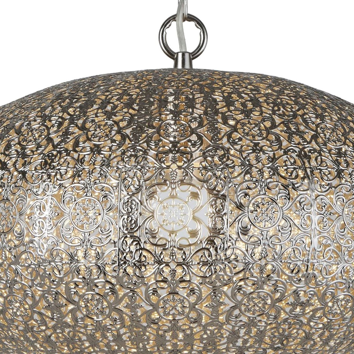 Hängelampe Metall Ø 39 cm Orientalisch in Nickel E27