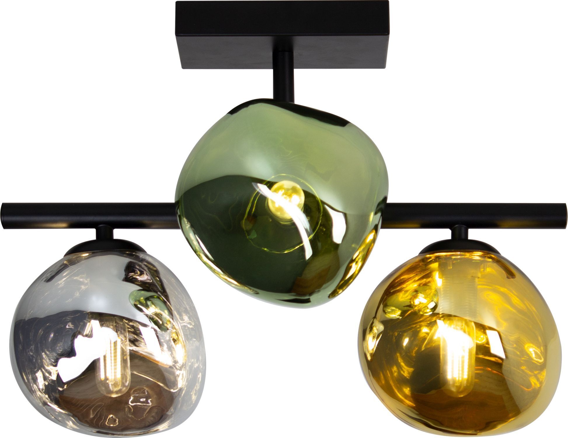 Deckenlampe Glas Aluminium Bunt L:40 cm 3-flmg Modern