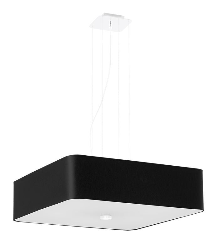 Hängelampe Schwarz blendarm B: 55 cm Stoff Glas