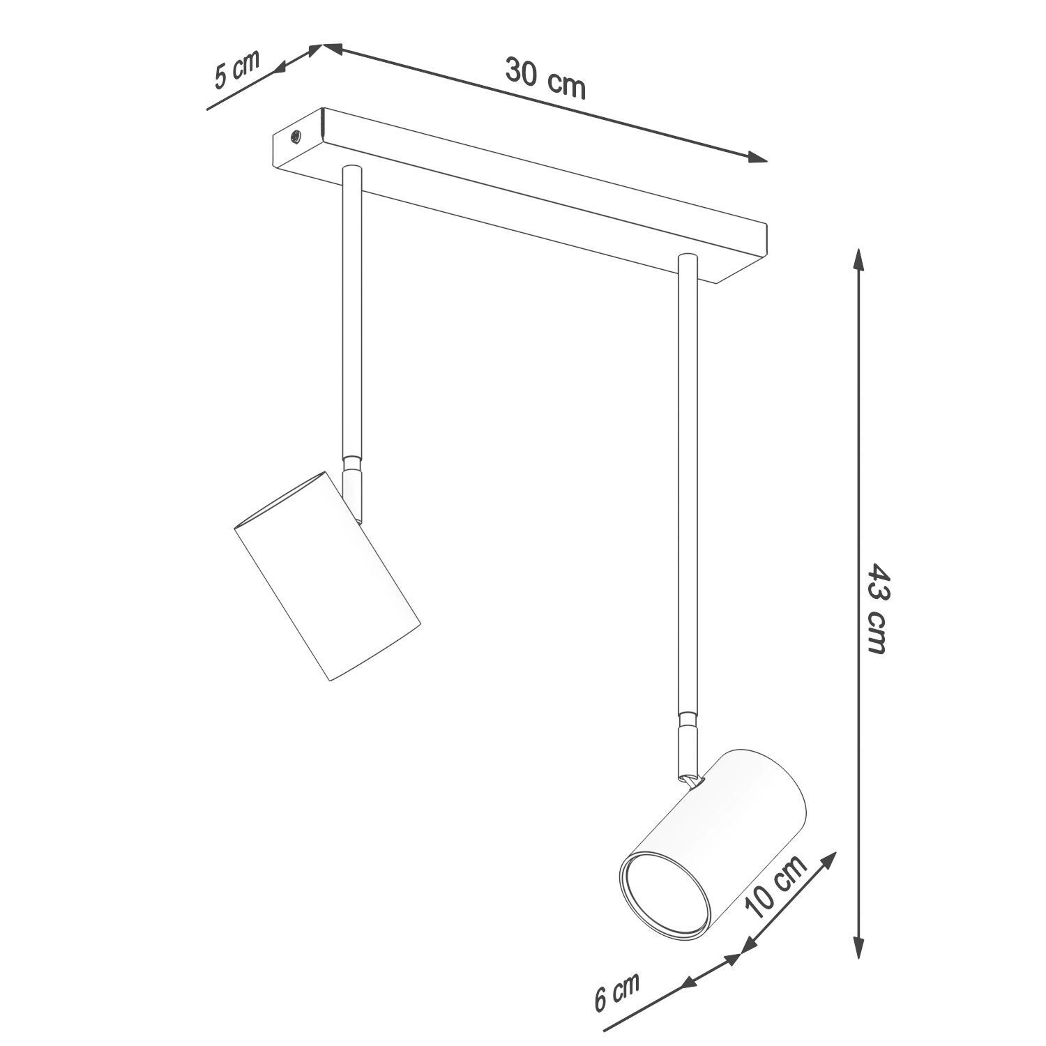 Spot Strahler Metall 2-flammig schwenkbar Schwarz GU10