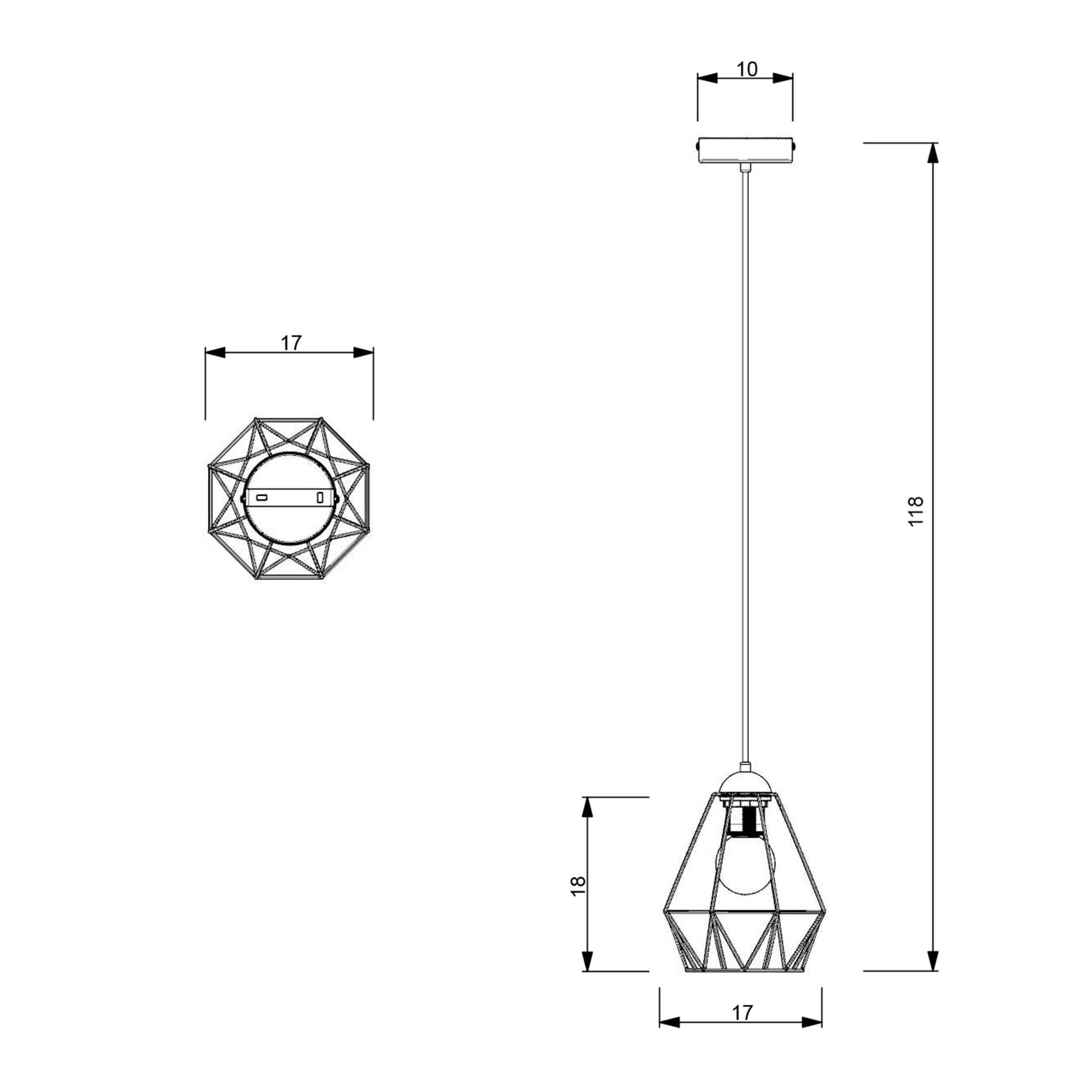 Hängelampe Metall geometrisch Gold Schwarz E27