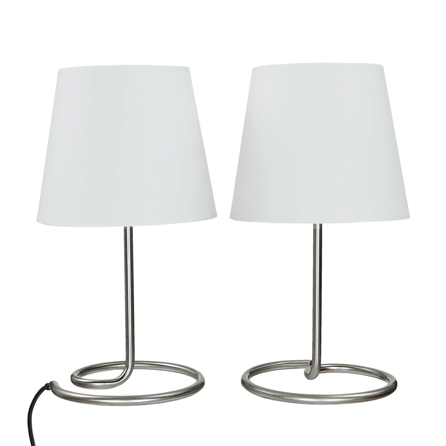 Zierliche Tischlampe 2er Set Weiß 33cm E14 modern