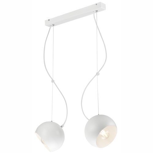 Lampe Wohnzimmer Hängelampe Weiß Metall länglich