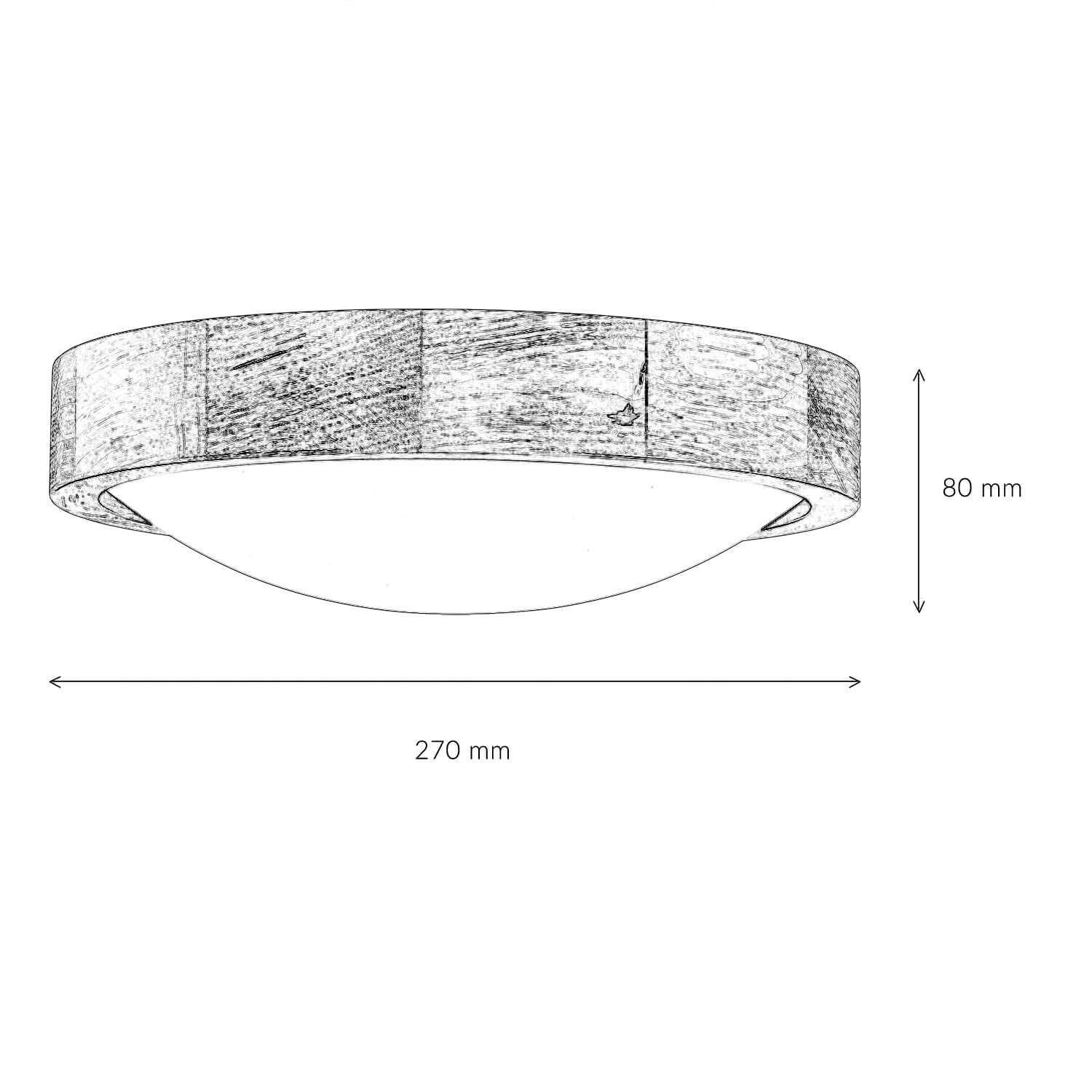 Deckenlampe rund Holz Glas Schirm Ø27cm Wohnzimmer