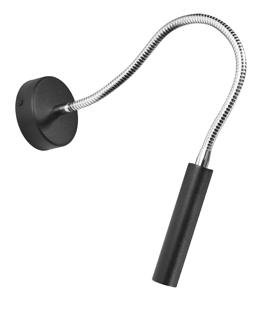 Wandlampe Flexarm verstellbar Schwarz Metall zum Lesen