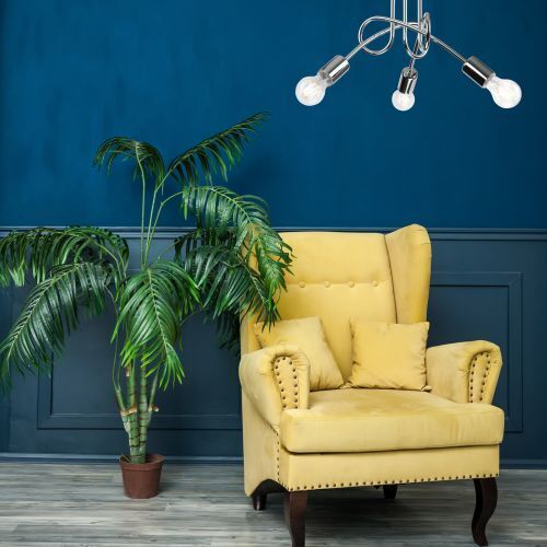 Deckenleuchte in Chrom Wohnzimmer 3-flmg Esszimmer
