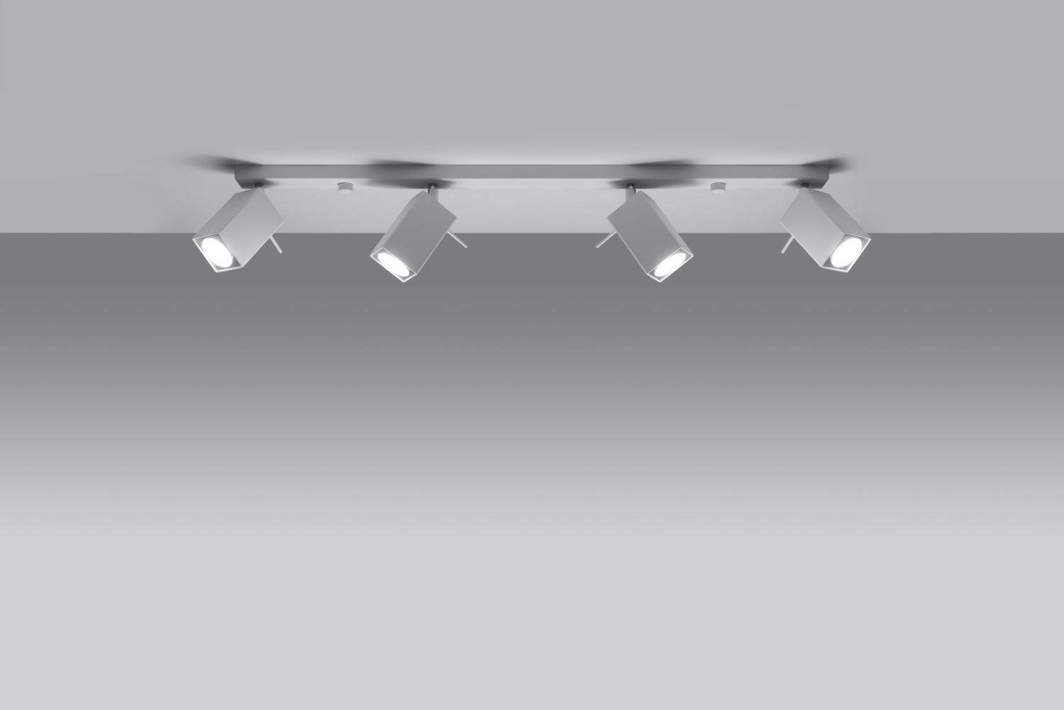 Großer Deckenstrahler Weiß 80 cm lang Metall FALERIA