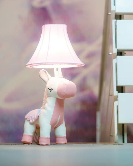 Tischlampe Einhorn Rosa 51 cm Kinderzimmer Schlafzimmer