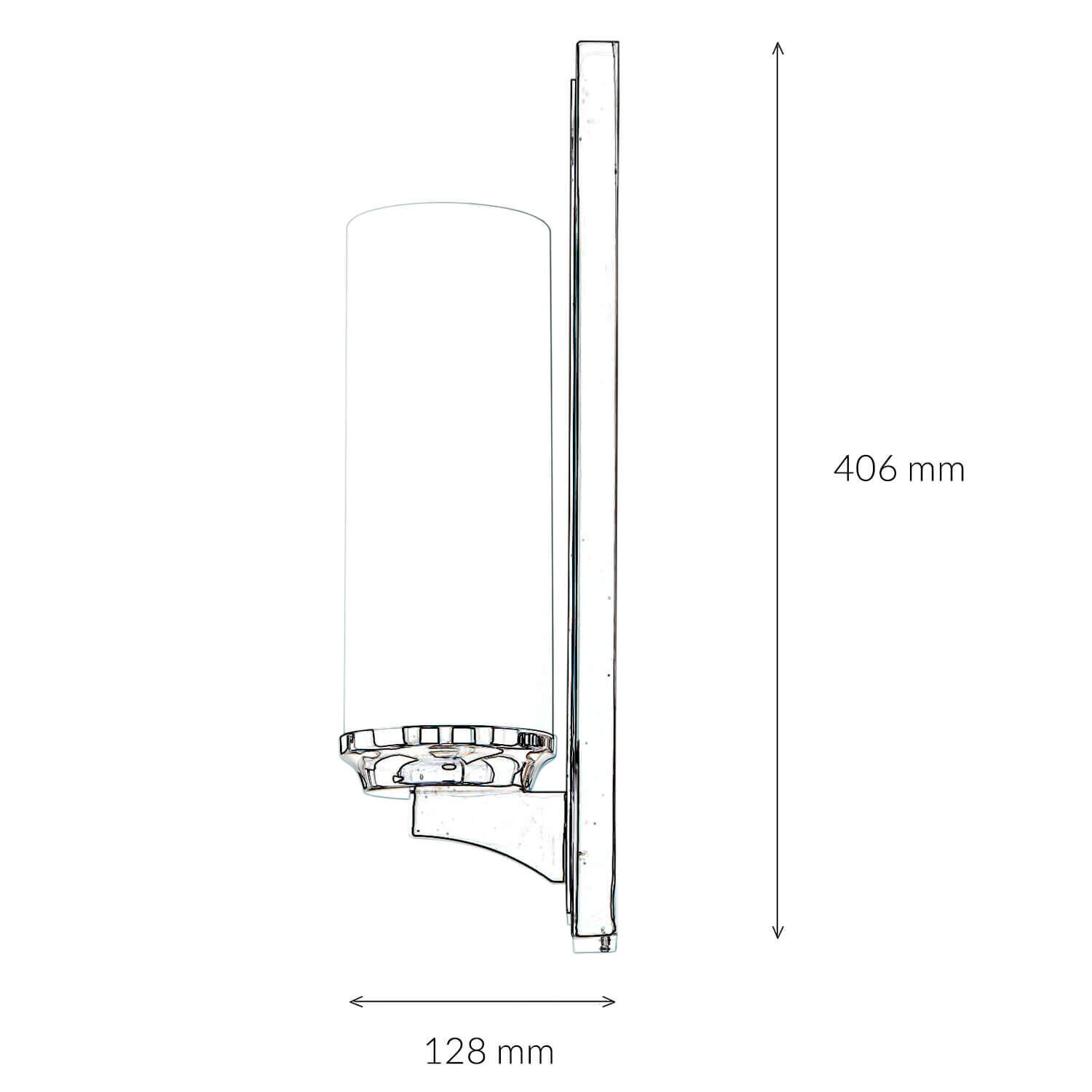 Stilvolle Badlampe LED IP44 Glas Schirm Weiß Chrom