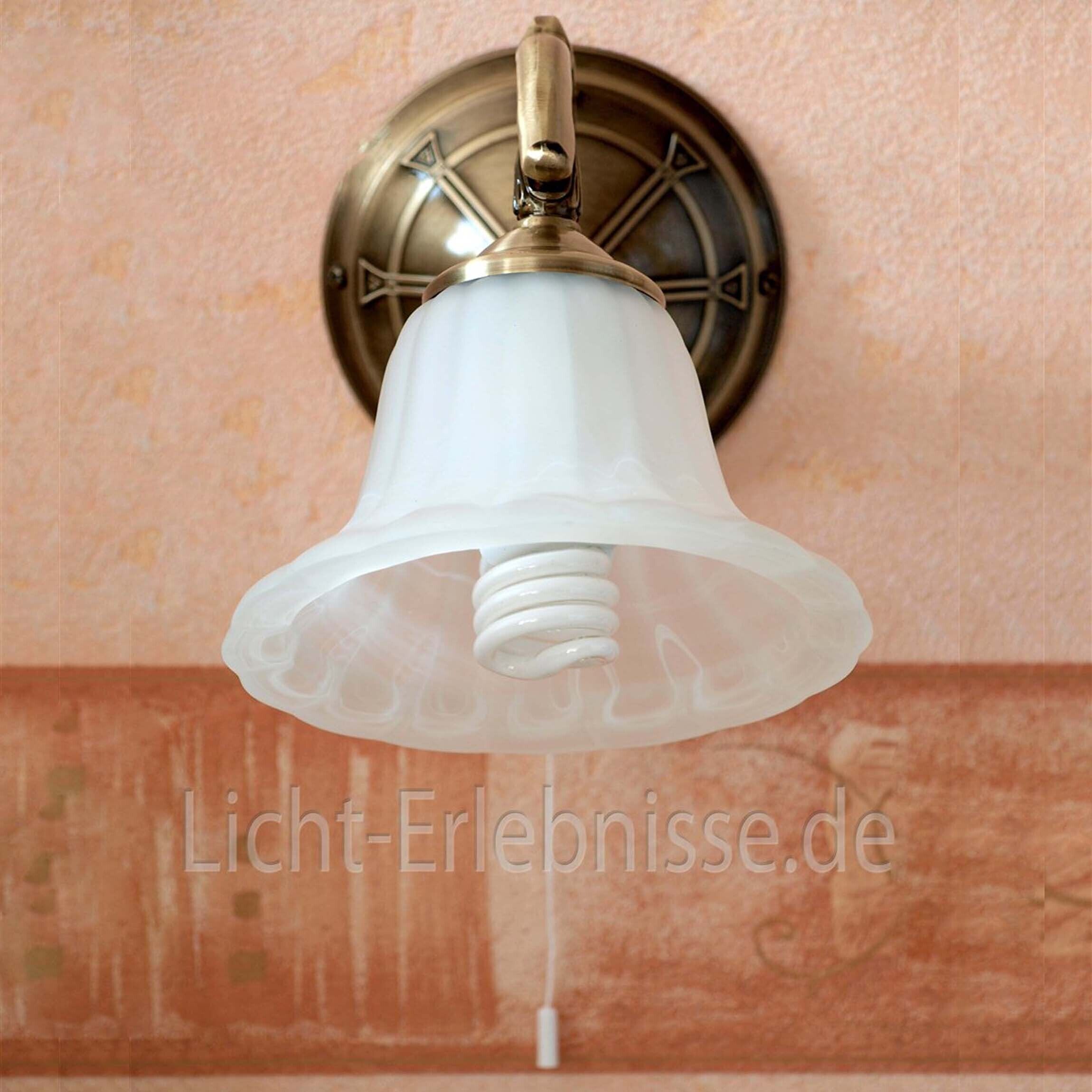 Edle Wandlampe ORCHIDEA Jugendstil Alabaster Glas