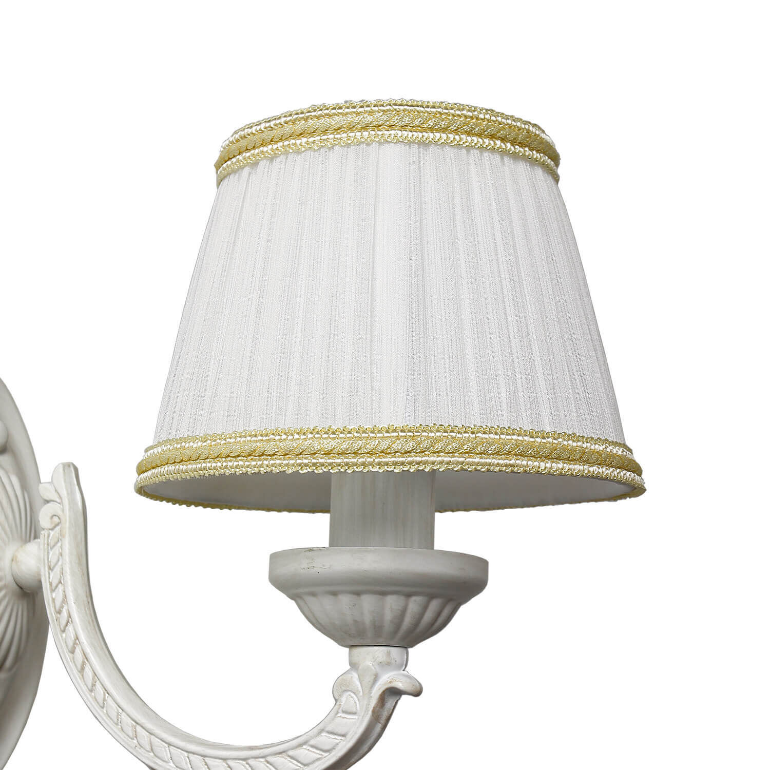 Wandlampe Shabby Weiß Stoff Klassisch E14 SOFIA