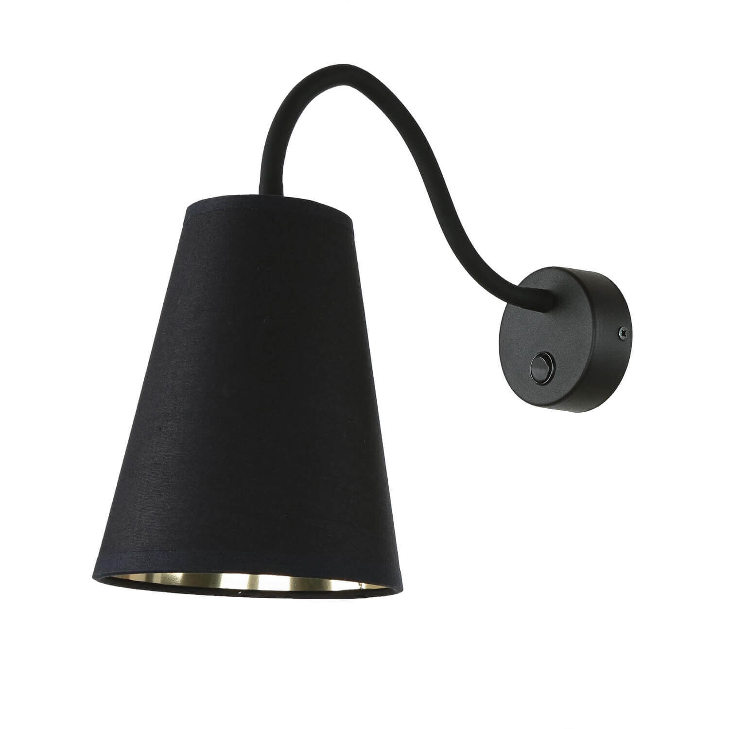 Verstellbare Wandlampe Schwarz Gold Metall E27