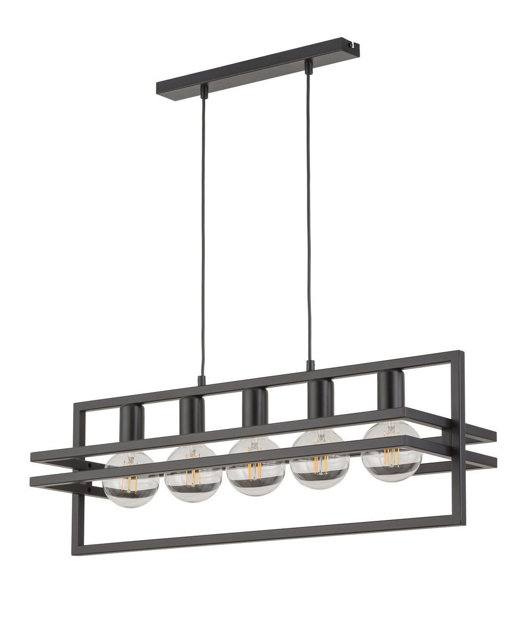 Elegante Hängelampe Schwarz Metall E27 groß bis 0,8m