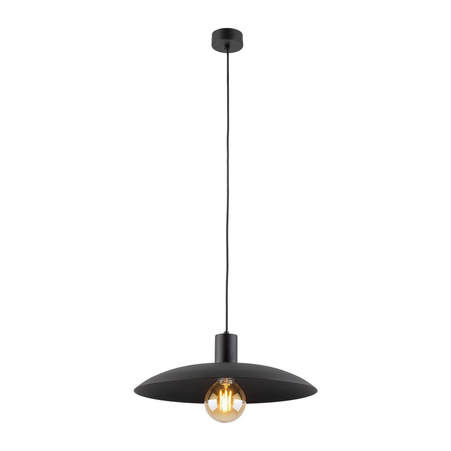 Schwarze Pendelleuchte Metall Ø41 cm rund E27 Loft