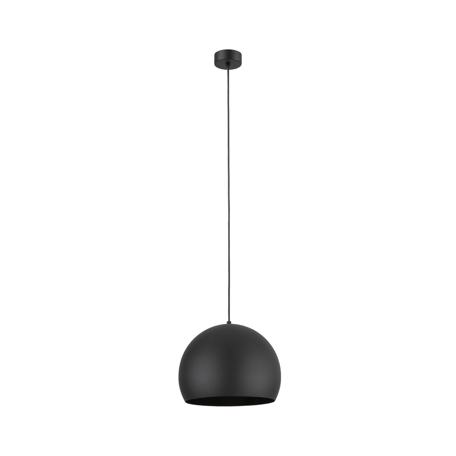 Hängelampe Schwarz Metall rund Ø 27 cm E27 Kugelschirm ADAM