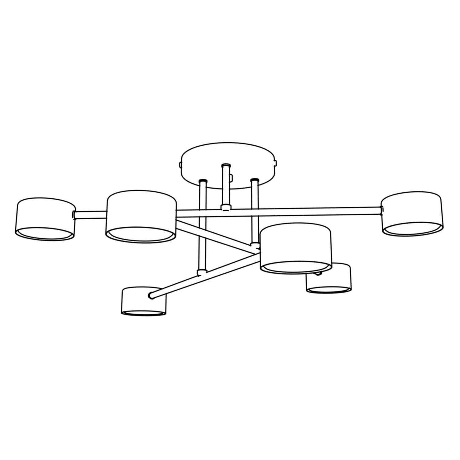 Deckenleuchte Schwarz Metall akzentuiert GX53 B:60 cm