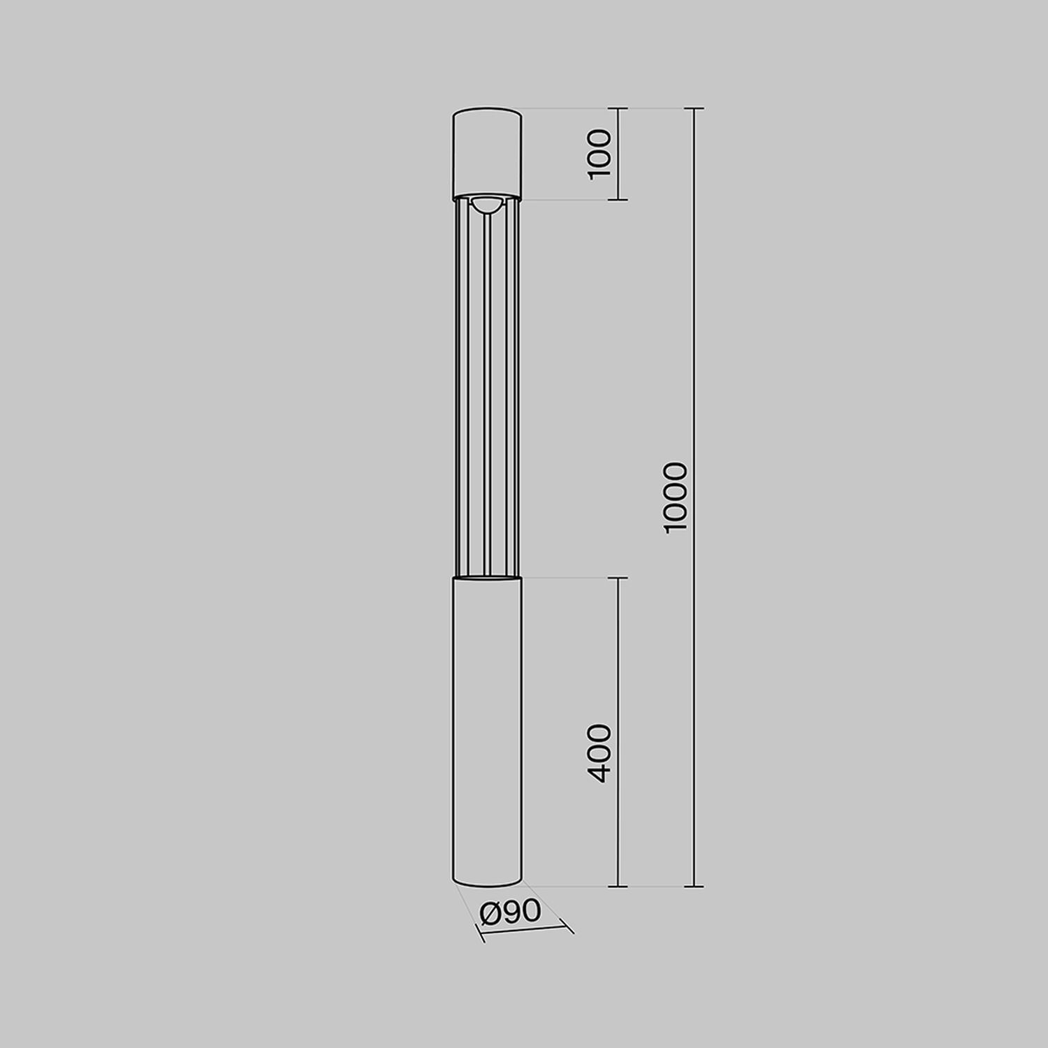 LED Pollerleuchte Aluminium IP65 1000 lm 100 cm hoch