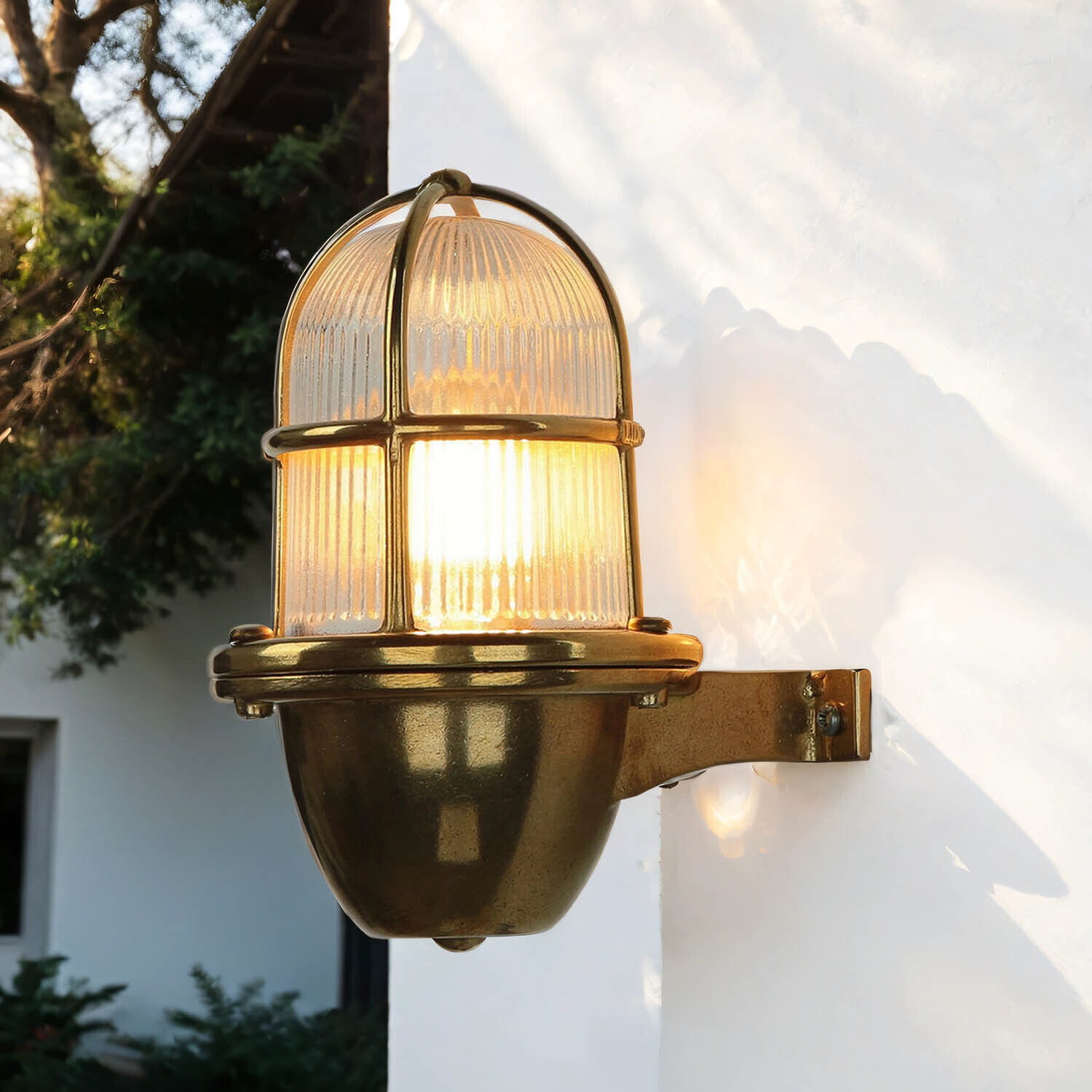 Außenwandlampe Messing Maritim IP64 Hof Terrasse